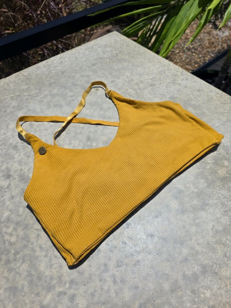 Love Fitness Cozy Ribbed High Impact Sports Bra In Honey Yellow — image 5 of 8